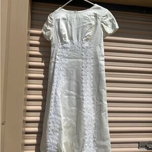 Vintage Wedding Dress, Short Sleeve, Covered Buttons 1950s 1960s
